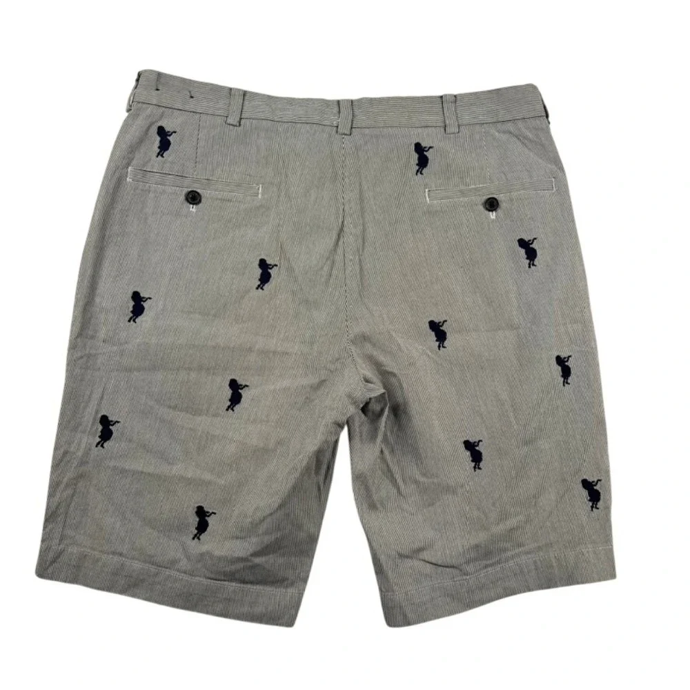 Brooks Brothers Shorts Mens 35 Bermuda Hula Girl Embroidered Pinstripe Aloha 11